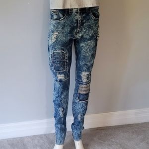 Power of Diesel Denim Destroyed Slim Skinny-Fit Jeans Size 28